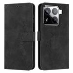 For Xiaomi 15 Pro Skin Feel Heart Embossed Leather Phone Case(Black)