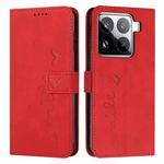 For Xiaomi 15 Pro Skin Feel Heart Embossed Leather Phone Case(Red)