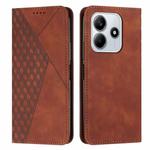 For Redmi Note 14 4G 163.25mm Diamond Splicing Skin Feel Magnetic Leather Phone Case(Brown)