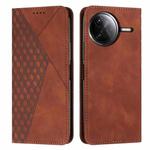 For Xiaomi Poco F7 Pro / F7 Ultra Diamond Splicing Skin Feel Magnetic Leather Phone Case(Brown)