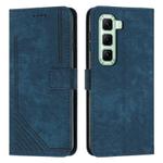 For Infinix Hot 50 4G Skin Feel Stripe Pattern Leather Phone Case(Blue)