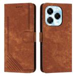 For Infinix Note 40X 5G Skin Feel Stripe Pattern Leather Phone Case(Brown)