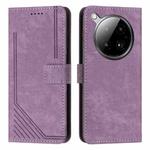 For Infinix Zero 40 4G Skin Feel Stripe Pattern Leather Phone Case(Purple)