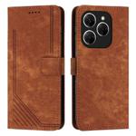 For Tecno Spark 20 Pro 5G Skin Feel Stripe Pattern Leather Phone Case(Brown)