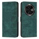 For Tecno Spark 30C Skin Feel Stripe Pattern Leather Phone Case(Green)