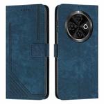 For Tecno Spark 30C Skin Feel Stripe Pattern Leather Phone Case(Blue)