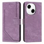 For Tecno Spark Go 1 Skin Feel Stripe Pattern Leather Phone Case(Purple)