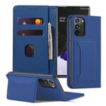 For Samsung Galaxy Note20 Ultra 5G Strong Magnetism Shockproof Horizontal Flip Liquid Feel Leather Case with Holder & Card Slots & Wallet(Blue)