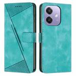 For OPPO A3x Dream Triangle Leather Phone Case(Green)