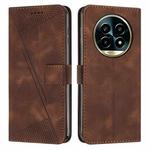 For Realme 13 Pro+ 5G Global Dream Triangle Leather Phone Case(Brown)