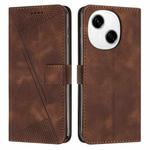 For Tecno Spark Go 1 Dream Triangle Leather Phone Case(Brown)