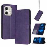 For Infinix Hot 50i Solid Calf Texture Flip Leather Phone Case(Purple)