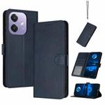 For OPPO A3x Solid Calf Texture Flip Leather Phone Case(Dark Blue)