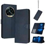 For Realme 13 Pro+ 5G Global Solid Calf Texture Flip Leather Phone Case(Dark Blue)