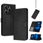 For Tecno Spark 20 Pro 5G Solid Calf Texture Flip Leather Phone Case(Black)