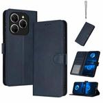 For Tecno Spark 20 Pro 5G Solid Calf Texture Flip Leather Phone Case(Dark Blue)