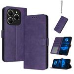 For Tecno Spark 20 Pro 5G Solid Calf Texture Flip Leather Phone Case(Purple)