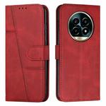 For Realme 13 Pro+ Stitching Calf Texture Buckle Leather Phone Case(Red)