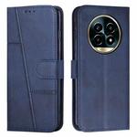 For Realme 13 Pro+ Stitching Calf Texture Buckle Leather Phone Case(Blue)