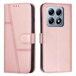 For Xiaomi 14T Stitching Calf Texture Buckle Leather Phone Case(Rose Gold)
