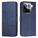 For Xiaomi 15 Pro Stitching Calf Texture Buckle Leather Phone Case(Blue)