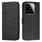 For Xiaomi 15 Stitching Calf Texture Buckle Leather Phone Case(Black)