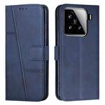 For Xiaomi 15 Stitching Calf Texture Buckle Leather Phone Case(Blue)