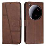 For Xiaomi 15 Ultra Stitching Calf Texture Buckle Leather Phone Case(Brown)