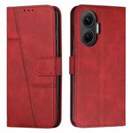 For Xiaomi Poco F7 Stitching Calf Texture Buckle Leather Phone Case(Red)