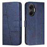 For Xiaomi Poco F7 Stitching Calf Texture Buckle Leather Phone Case(Blue)
