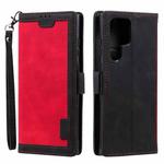 For Samsung Galaxy S25 Ultra 5G Retro Splicing Horizontal Flip Leather Phone Case(Red)