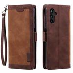 For Samsung Galaxy S25 FE 5G Retro Splicing Horizontal Flip Leather Phone Case(Brown)
