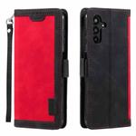 For Samsung Galaxy S25 FE 5G Retro Splicing Horizontal Flip Leather Phone Case(Red)