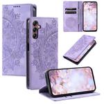 For Samsung Galaxy S25 5G Totem Embossed Magnetic Leather Phone Case(Purple)
