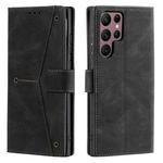 For Samsung Galaxy S25 Ultra 5G Nail Skin Feel Stitching Calf Texture Leather Phone Case(Black)