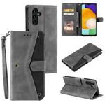 For Samsung Galaxy S25 FE 5G Nail Skin Feel Stitching Calf Texture Leather Phone Case(Grey)