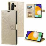 For Samsung Galaxy S25+ 5G Totem Flower Embossed Leather Phone Case(Gold)