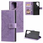 For Samsung Galaxy S25 Ultra 5G Totem Flower Embossed Leather Phone Case(Purple)