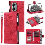 For Motorola Edge 60 Fusion Multi-Card Totem Zipper Leather Phone Case(Red)