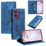 For Motorola Moto G55 Totem Embossed Magnetic Leather Phone Case(Blue)