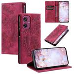 For Motorola Moto G55 Totem Embossed Magnetic Leather Phone Case(Red)