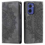 For Motorola Moto G05 Totem Embossed Magnetic Leather Phone Case(Grey)