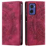 For Motorola Moto G05 Totem Embossed Magnetic Leather Phone Case(Red)