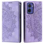 For Motorola Moto G05 Totem Embossed Magnetic Leather Phone Case(Purple)