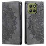 For Motorola Moto G15 Totem Embossed Magnetic Leather Phone Case(Grey)