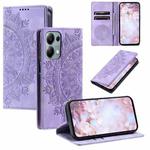 For Motorola Edge 60 Fusion Totem Embossed Magnetic Leather Phone Case(Purple)