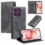 For Motorola Edge 60 Pro Totem Embossed Magnetic Leather Phone Case(Grey)