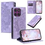 For Motorola Edge 60 Pro Totem Embossed Magnetic Leather Phone Case(Purple)