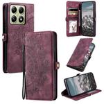 For Xiaomi 14T Pro Skin Feel Totem Embossed Leather Phone Case(Wine Red)