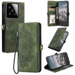 For Xiaomi 15 Skin Feel Totem Embossed Leather Phone Case(Deep Green)